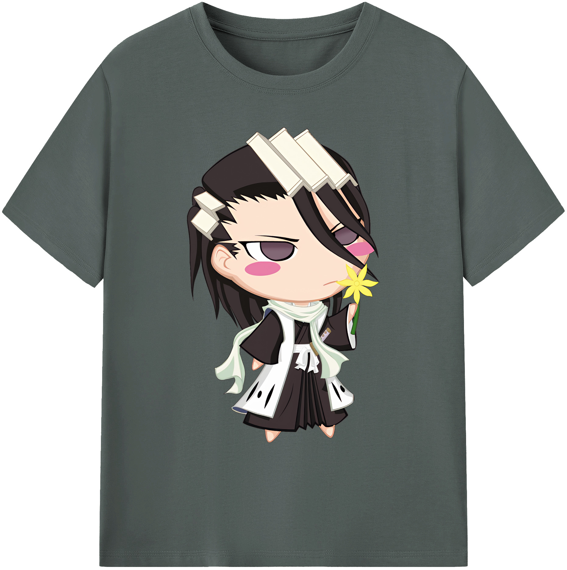 （画像用） ブリーチ くちき びゃくや BLEACH Kuchiki Byakuya 綿100％ メンズ半袖Tシャツ｜肌触りやわらか＆通気性